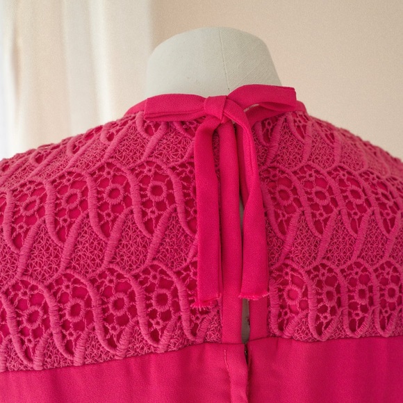 60s vintage hot pink bow back Shift Dress - Picture 2 of 7